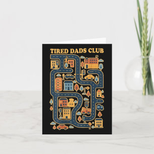 Cool Playmat Car Race Track On Back Dad Tired Club Card