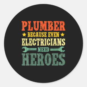 Cool Plumber Costume For Men Women Plumbing Tool P Classic Round Sticker