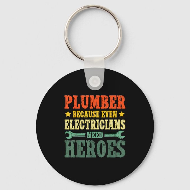Cool Plumber Costume For Men Women Plumbing Tool P Keychain (Front)