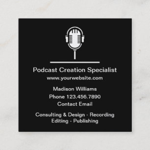 Cool Podcast Creation Theme Business Card Template