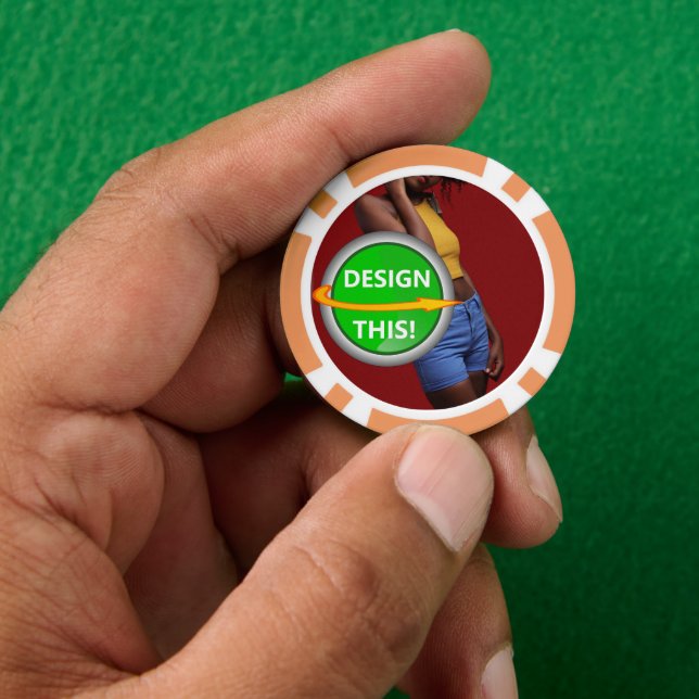 COOL! Poker Chips - Orange- Custom (Hand)