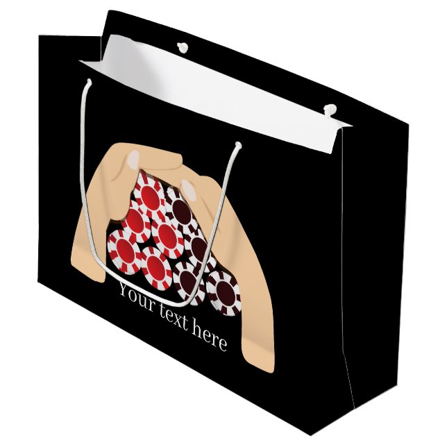 cool poker chips winner party casino large gift bag (Front Angled)