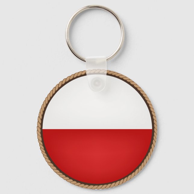 Cool Poland Flag Seal Keychain (Front)