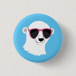 Cool Polar Bear 1 Inch Round Button