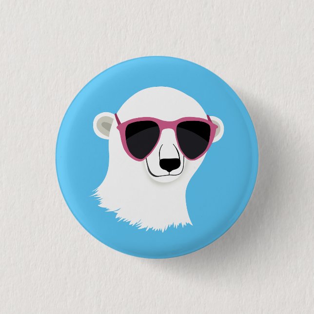 Cool Polar Bear 1 Inch Round Button (Front)
