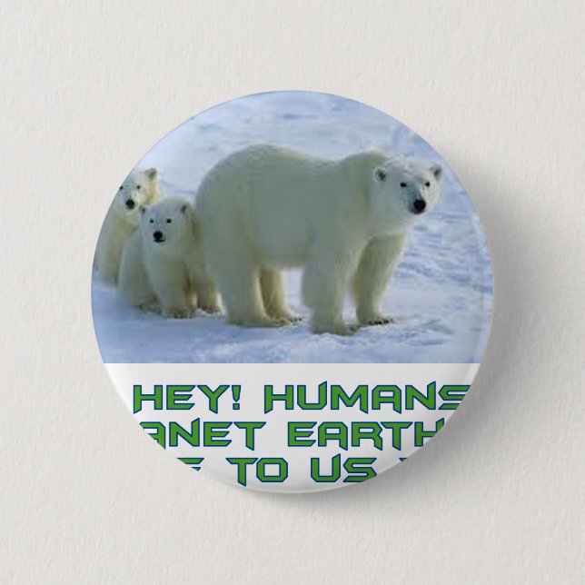 cool polar bear designs 2 inch round button (Front)