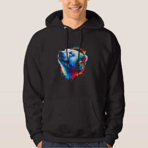 Cool Polar Bear Headphone Music Art Christmas Birt Hoodie