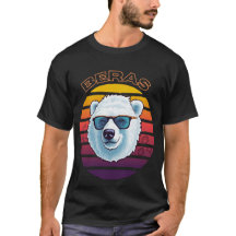 Cool Polar Bear Retro Sunset Surfing Vibes 