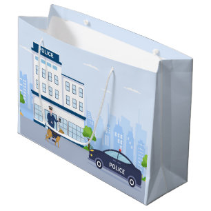 cool Police station party  Large Gift Bag