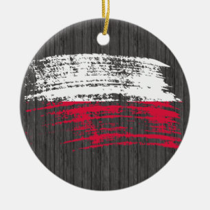 Cool Polish flag design Ceramic Ornament