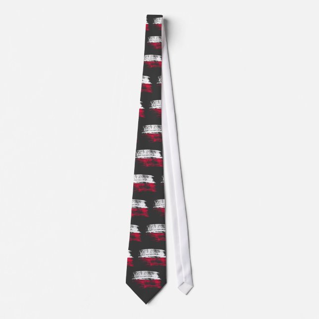 Cool Polish flag design Tie (Front)