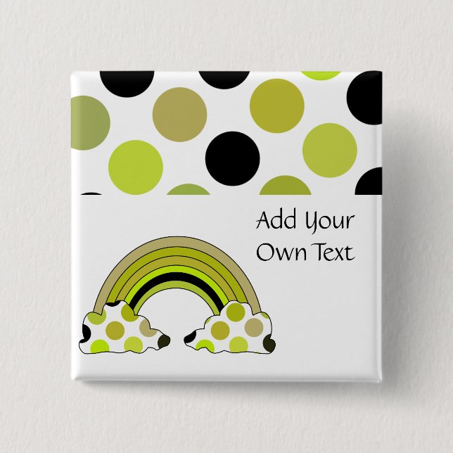 Cool Polka Dot Rainbow Customizable Button (Front)