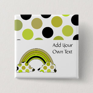 Cool Polka Dot Rainbow Customizable Button