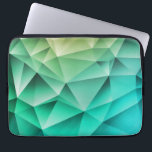 Cool Polygons Geometric Pattern Laptop Sleeve<br><div class="desc">Cool colours of green,  aqua and blue in this modern polygon geometric pattern design. Protect your laptop or tablet device with a colourful stylish sleeve.</div>