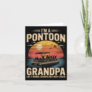 Cool Pontoon Boat Art For Grandpa Men Boating Pont Card