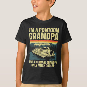 Cool Pontoon Boat Art For Grandpa Men Boating Pont T-Shirt