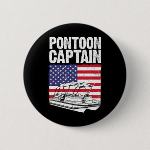 Cool Pontoon Boat Captain Art For Men Women Pontoo 2 Inch Round Button