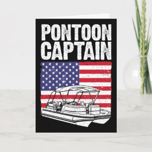 Cool Pontoon Boat Captain Art For Men Women Pontoo Card