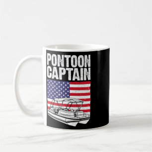 Cool Pontoon Boat Captain Art For Men Women Pontoo Coffee Mug