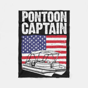 Cool Pontoon Boat Captain Art For Men Women Pontoo Fleece Blanket