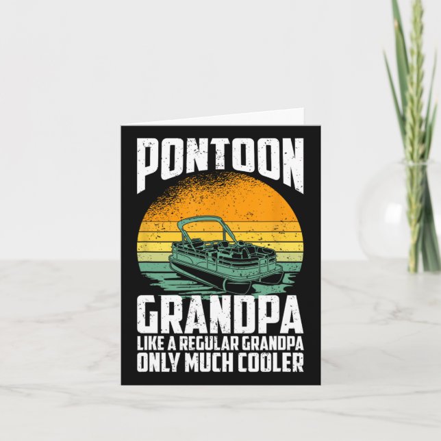 Cool Pontoon Grandpa - Funny Pontoon Captain  Card (Front)
