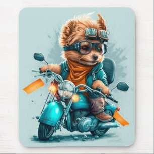 Cool Poodle dog cute funny biker dog mousepad