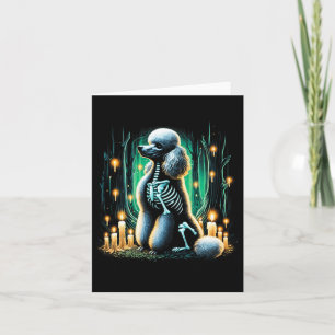 Cool Poodle Dog Skeleton Halloween Dog Mom Dad Chr Card
