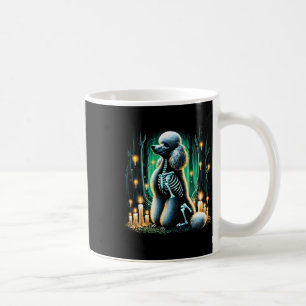 Cool Poodle Dog Skeleton Halloween Dog Mom Dad Chr Coffee Mug