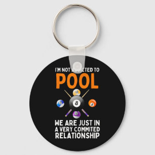 Cool Pool Art For Men Women Boys Billiard 8 Ball P Keychain