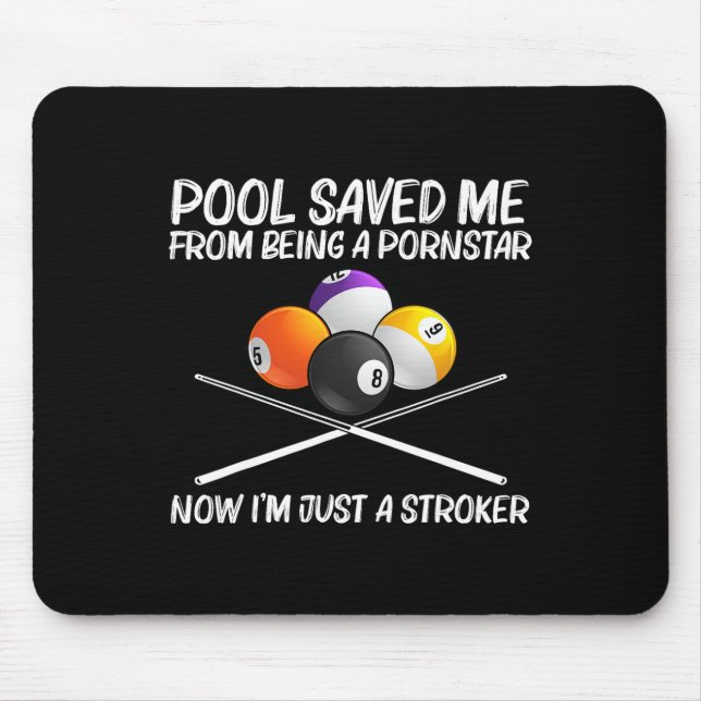Cool Pool Billiards For Men Women 8 Ball Pool Play Mouse Pad (Front)