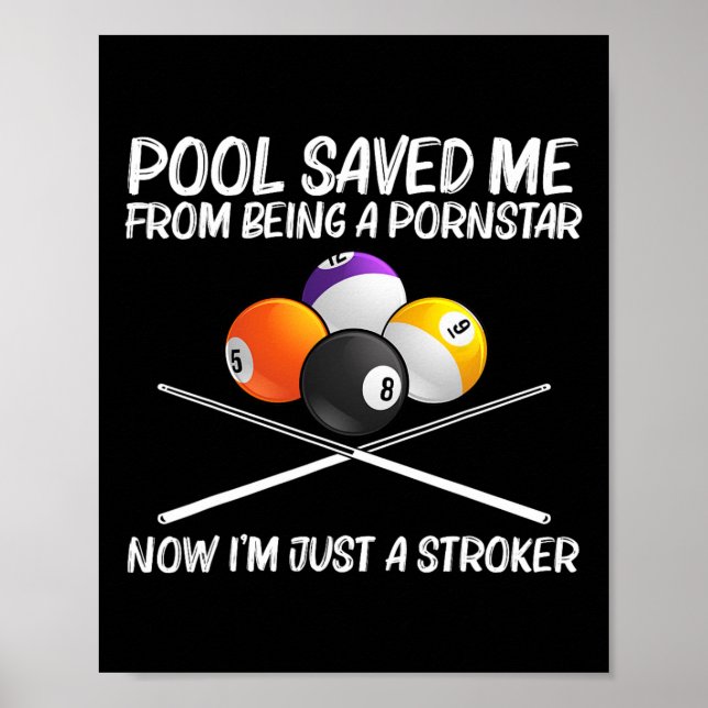 Cool Pool Billiards For Men Women 8 Ball Pool Play Poster (Front)