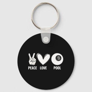 Cool Pool Design For Men Women Billiards 8 Ball Po Keychain