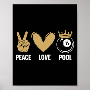 Cool Pool Design For Men Women Billiards 8 Ball Po Poster