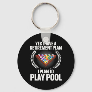 Cool Pool Design For Men Women Billiards Lover Poo Keychain