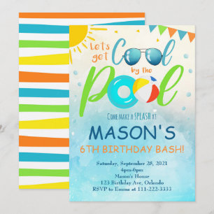 Cool Pool Party Birthday Invite
