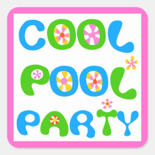 Cool Pool Party Square Sticker