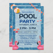 Cool Pool Party | Swimming Birthday Invitation