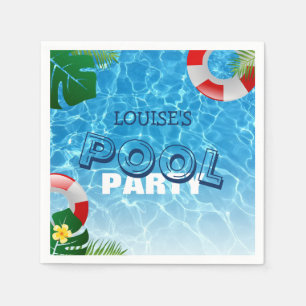 Cool Pool Party   Swimming Birthday  Napkin