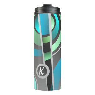 Cool Pop Art Abstract Geometric with Monogram Thermal Tumbler