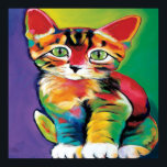 Cool pop art cat home office decor poster<br><div class="desc">design by www.etsy.com/Shop/Mitkozh</div>