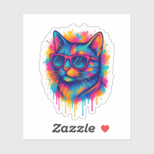 Cool Pop-Art Cat with Sunglasses