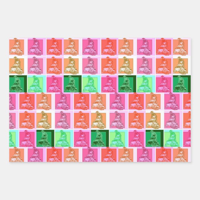 Cool Pop Art Snowmobile Wrapping Paper Sheet (Front)