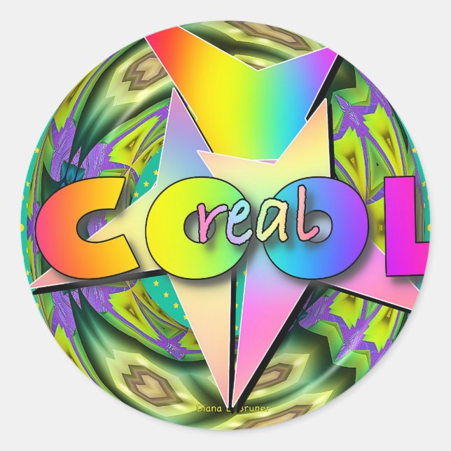 COOL POP  CLASSIC ROUND STICKER (Front)