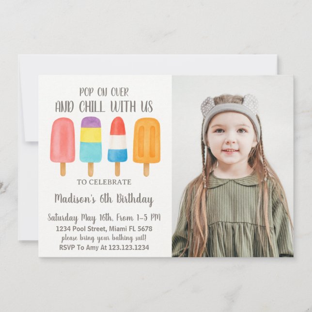 Cool Popsicle Invitation d'anniversaire (Devant)