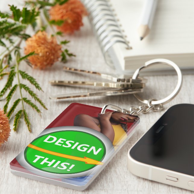 COOL ! Porte - clé - Rectangle acrylique (double f (Devant droit)