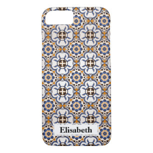 Cool Portuguese Azulejo Blue Yellow personalized iPhone 8/7 Case