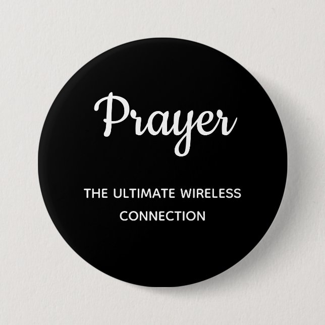 Cool Prayer Chalkboard Style Christian Typography 3 Inch Round Button (Front)