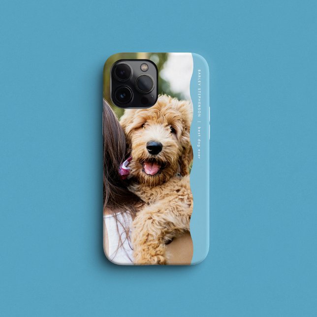 Cool preppy light blue wavy edge one photo Case-Mate iPhone case (Creator Uploaded)