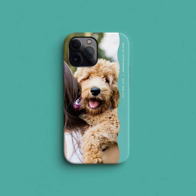 Cool preppy teal wavy edge one photo Case-Mate iPhone case (Creator Uploaded)