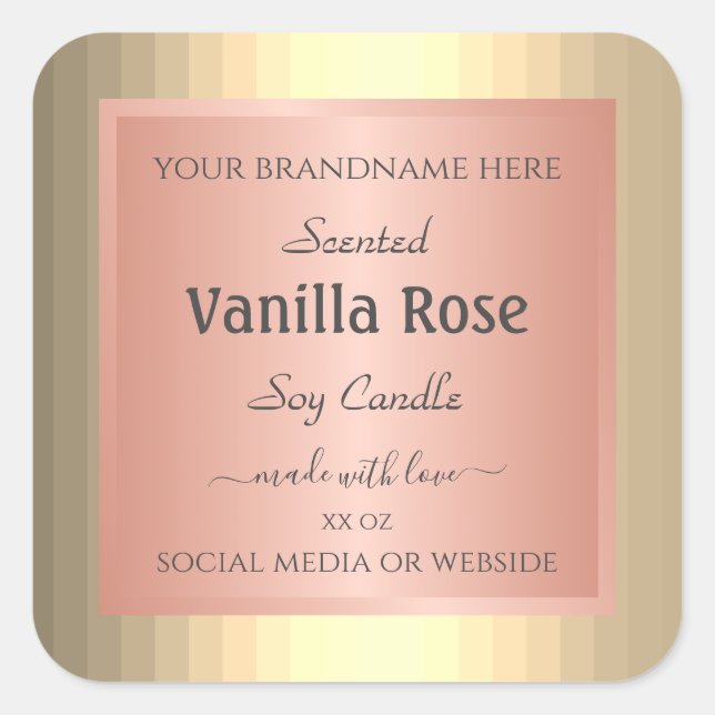 Cool Product Packaging Labels Rose Gold Effect (Front)